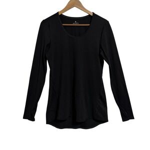 Athleta Black Long Sleeve Workout Top Thumbholes Athletic Shirt Womens Medium